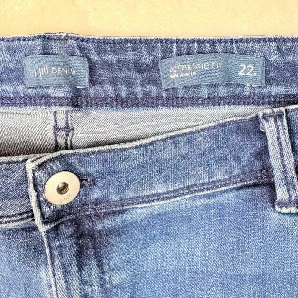 J.Jill Jeans Women Sz 22 Authentic Fit Slim Ankle Medium Wash Stretch Denim Blue